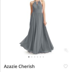 Azazie steel gray bridesmaid’s dress